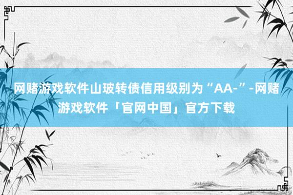 网赌游戏软件山玻转债信用级别为“AA-”-网赌游戏软件「官网中国」官方下载